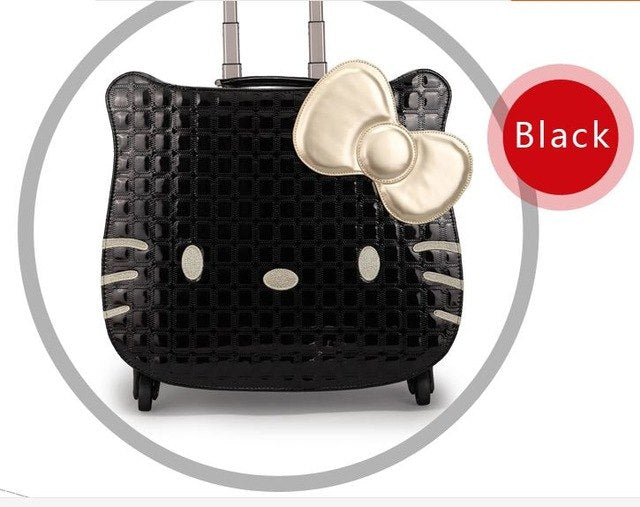 New Hello Kitty Women Girl Kids Trolley Cases Luggage 18"Uniersal Wheels Swivel Casters 3D Travel