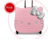New Hello Kitty Women Girl Kids Trolley Cases Luggage 18"Uniersal Wheels Swivel Casters 3D Travel
