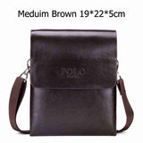 Vicuna Polo Hot Sell Brand Solid Double Pocket Soft Leather Men Messenger Bag Small 2 Layer Mens