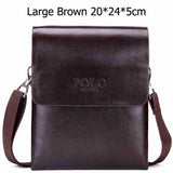 Vicuna Polo Hot Sell Brand Solid Double Pocket Soft Leather Men Messenger Bag Small 2 Layer Mens