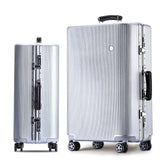 20 "24" 26 "28" White Silver Pink Gold Black Aluminum Frame And Pc Travel Trolley Case Hardside