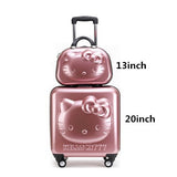 Lovely Hello Kitty Luggage Children Trolley Travel Bag 18 Inch Cartoon Kids Suitcases Hello Kitty