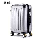 28 Inch Classic Striped Patch Trolley Suitcase/Rolling Spinner Wheels Pull Rod Luggage/Women Girl