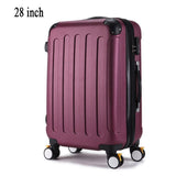 28 Inch Classic Striped Patch Trolley Suitcase/Rolling Spinner Wheels Pull Rod Luggage/Women Girl