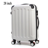 28 Inch Classic Striped Patch Trolley Suitcase/Rolling Spinner Wheels Pull Rod Luggage/Women Girl