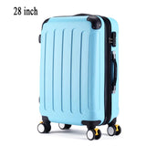 28 Inch Classic Striped Patch Trolley Suitcase/Rolling Spinner Wheels Pull Rod Luggage/Women Girl