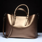 Sunny Shop  Luxury 100% Genuine Leather Women Shoulder Bags Brand Designer Cowhide Genuine