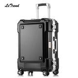 Letrend New 24 29 Inch Rolling Luggage Aluminium Frame Trolley Solid Travel Bag 20' Women