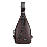 Vicuna Polo Famous Brand Theftproof Magnetic Button Open Leather Mens Chest Bags Fashion Travel