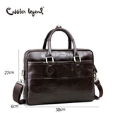 Cobbler Legend Brand Designer Men'S Real Leather Briefcase Bag For Male Crossbody Bags For 15''