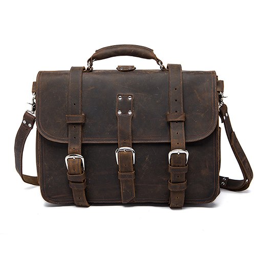 Mva Crazy Horse Man Briefcase Genuine Leather Men Laptop Bags Messenger Bag Leather Men Business