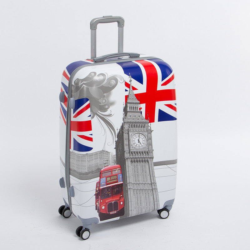 28 Inch Pc Male And Female Hardside Trolley Luggage On Universal Wheels,Uk Flag,London Tower,London