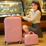 Wholesale Pink Green Purple Red Cartoon Child Travel Bag Luggage 14 24  Universal Wheels Trolley