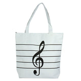 New Fashion Women Girl Casual Canvas Music Notes Handbag School Satchel Tote Shopping Bag