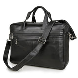 Vintage Large Capacity Coffee Genuine Leather Men Messenger Bags Business Travel Bags 15.6'' Laptop