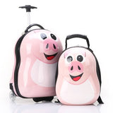 2016 New 16 "Wheeled Luggage+12" Cool Backpack 3D Cartoon Children Suitcase/Abs Cartoon Travel