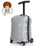 High Quality 21 Inches Boy Scooter Suitcase Trolley Case  3D Extrusion Business Travel Cool Luggage