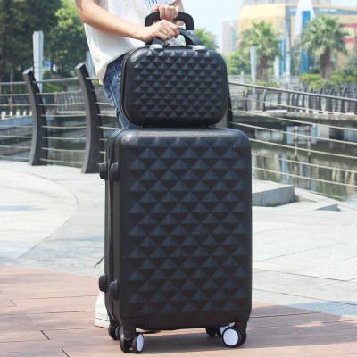 Wholesale! 14 20Inches Abs Pc Hard Case Trolley Luggage Sets,Black Picture Box Universal Wheels