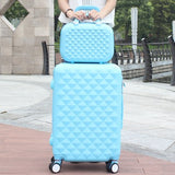 Wholesale! 14 20Inches Abs Pc Hard Case Trolley Luggage Sets,Black Picture Box Universal Wheels