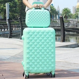 Wholesale! 14 20Inches Abs Pc Hard Case Trolley Luggage Sets,Black Picture Box Universal Wheels