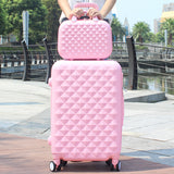 Wholesale! 14 20Inches Abs Pc Hard Case Trolley Luggage Sets,Black Picture Box Universal Wheels