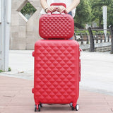 Wholesale! 14 20Inches Abs Pc Hard Case Trolley Luggage Sets,Black Picture Box Universal Wheels