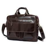 Westal Leather Men Briefcase Portfolio Handbags Tote Bags Shoulder Messenger Bags Genuine Leather