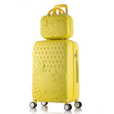 14+24 Inch Pink Women Cartoon Hello Kitty Suitcase Set,Spinner Rolling Luggage Sets,Trolley Luggage