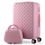 14+24 Inch Pink Women Cartoon Hello Kitty Suitcase Set,Spinner Rolling Luggage Sets,Trolley Luggage