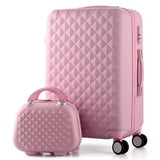 14+20 Inch,Woman Travel Case Suitcases,Diamond Luggage Travel Bag,Abs Travel Luggage,Rolling