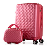 14+20 Inch,Woman Travel Case Suitcases,Diamond Luggage Travel Bag,Abs Travel Luggage,Rolling