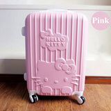 20Inch Travel Suitcase,Spinner 4 Wheel,Pink Hello Kitty,Abs Luggage Bags,Rolling Luggage,Women