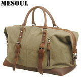 Men Travel Bags Military Canvas Duffle Bag Large Capacity Bag Luggage Weekend Bag Vintage