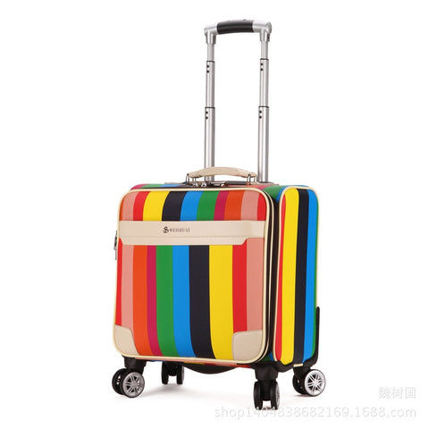 High Quality 16 Inch Travel Suitcase Women Trolley Travel Bags Spinner Wheels Student Rolling