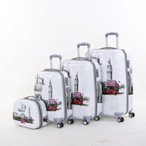 Wholesale!14 20 24 28Inches(4Pieces/Set) Europe Fashion Style Pc Hardside Trolley Luggage Bags