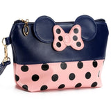 Travel Cosmetic Bag Cartoon Bow Makeup Case Women Zipper Hand Holding Make Up Handbag Organizer