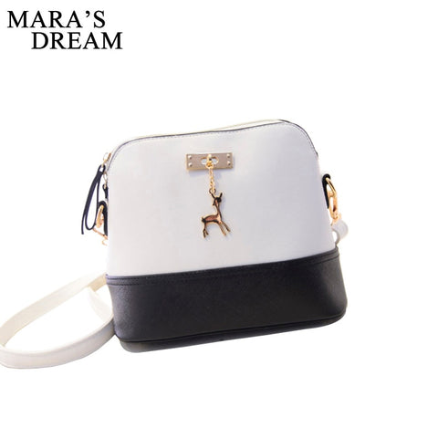Mara'S Dream Women Leather Small Shoulder Bag Women Deer Spliced Collision Cross Body Bag Women