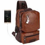Vicuna Polo Anti-Theft External Usb Charge Messenger Bag Patchwork Men Crossbody Bag Large Capacity