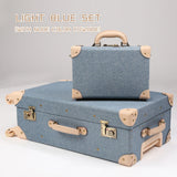 12" Mens Travel Valise 20" - 26"  Women Vintage 2Pcs Luggage Sets Oxford Carry On Suitcase With