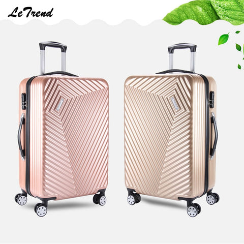 Letrend New Rolling Luggage Spinner Men Trolley Travel Bag Password Box 20 Inch Boarding Bag 24Inch