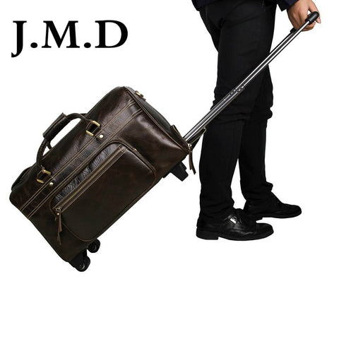 J.M.D 2017 New Arrival 100%  Men'S  Cow Leather Messenger Shoulder Bag Handbags Trolley Travel Bags