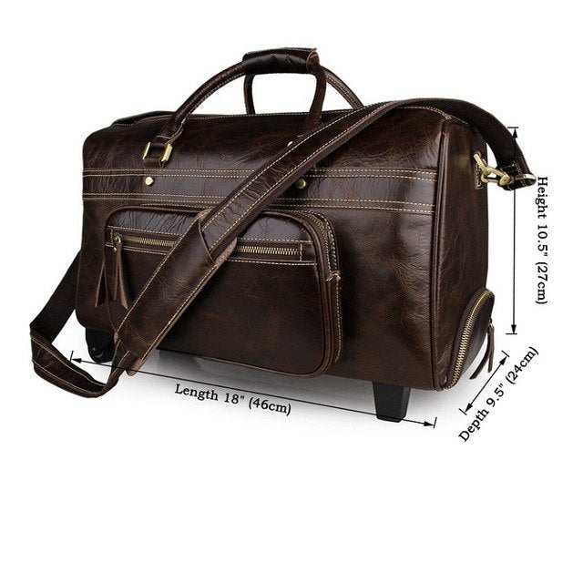 J.M.D 2017 New Arrival 100%  Men'S  Cow Leather Messenger Shoulder Bag Handbags Trolley Travel Bags