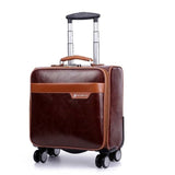 16 Inch Business Casual Men'S Board Chassis Trolley Suitcase Caster Oil Skin Lockbox Rolling
