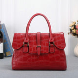 Qiaobao The New Leather Handbag Crocodile Pattern First Layer Cow Leather Handbag Ol Commuter