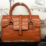 Qiaobao The New Leather Handbag Crocodile Pattern First Layer Cow Leather Handbag Ol Commuter