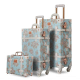 3Pc/Set Lightweight Vintage Print 3 Piece Luggage Set 20" 26" & 13'' Cosmetic Case Womentravel Bags