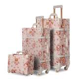 3Pc/Set Lightweight Vintage Print 3 Piece Luggage Set 20" 26" & 13'' Cosmetic Case Womentravel Bags