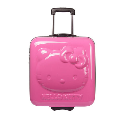 Hot!Lovely Hello Kitty 18 Inches Girl Students Cartoon Pull Rod Box Trolley Case 3D Child Travel