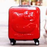 Hot!Lovely Hello Kitty 18 Inches Girl Students Cartoon Pull Rod Box Trolley Case 3D Child Travel