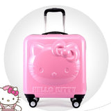 Hot!Lovely Hello Kitty 18 Inches Girl Students Cartoon Pull Rod Box Trolley Case 3D Child Travel